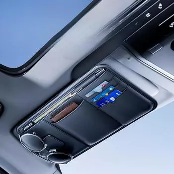 Function Car Sun Visor Organizer Multi-Pocket Auto Interior Accessories Pocket Organizer Car Document Storage Pouch Interior чёрный