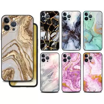 Чехол Funda для Apple iPhone 14 11 13 7 12 Pro 7 XR XS Max 8 Plus 6 14Pro 13Mini черный мягкий чехол для телефона мрамор iPhone 14 Pro Max