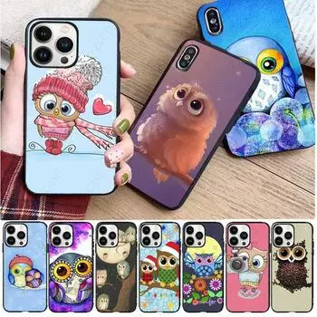 Funda Cute Owl Hearts Lover Рождественский чехол для телефона для iPhone 14pro 11pro 12 13pro max 5S 6s xs 7 8plus SE xr 12mini Coque Чехлы Iphone 5 5S