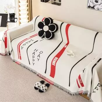 Funda диван 2 площади Современный простой чехол для дивана Ins с кисточками для гостиной Нескользящий диван Полотенце Одеяло Чехол для кровати Декор 180X130