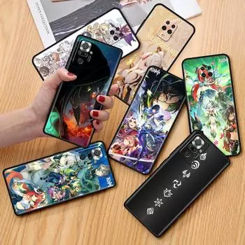 Funda для Xiaomi Redmi Note 10 9 11 Pro мягкий чехол для телефона 10S 9S K40 8 9A 9C 9T 7 10C 8T силиконовый чехол Genshin Impact Shell Capa Redmi Note 7