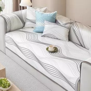 Funda Light luxury Wave Slipcover Funda Home Нескользящий Ice Silk Sofa Cushion Couch Sofa Cover 70X70