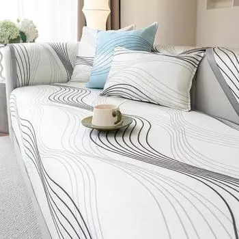 Funda Sof Light luxury Wave Slipcover Funda Home Non-slip Ice Silk Sofa Cushion Couch Sofa Cover 70X70cm 1pc