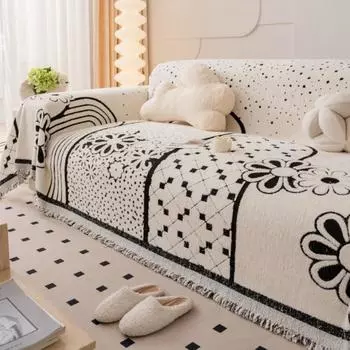 Funda Sofa Chenille Hawaii Flower Sofa Mat Throw Blanket Autumn Winter Camping Picnic Sofa Cover 180x130