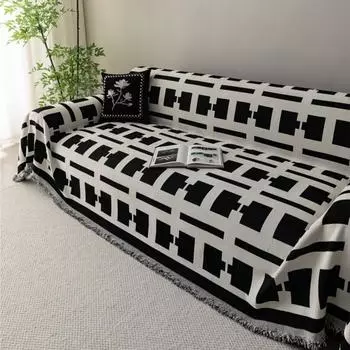 Funda Sofa Home Chenille Geometry Sofa Mat Throw Blanket All-Season Camping Picnic Blanket Sofa Cover 180x130