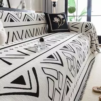Funda Sofa Home Chenille Geometry Sofa Mat Throw Blanket All Seasons Camping Picnic Blanket Cover Sofa Cover 180x130