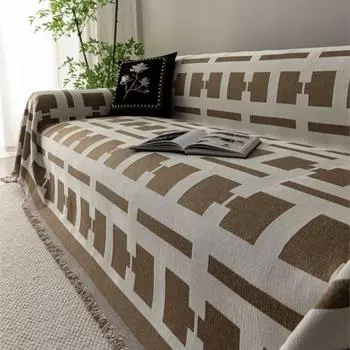 Funda Sofa Home Chenille Geometry Sofa Mat Throw Blanket All-Season Camping Picnic Blanket Sofa Cover 180x130