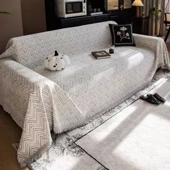 Funda Sofa Home Chenille Wavy Grain Geometry Диванный коврик Пледы Всесезонный Кемпинг Пикник Одеяло Чехол Чехол для дивана 180x130