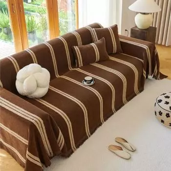 Funda Sofa Home Шенилловый Полосатый Диванный Коврик Пледы Всесезонный Кемпинг Пикник Одеяло Чехол Чехол для Дивана 180x130