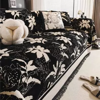 Funda Sofa Home Синель Цветочный Диван Коврик Пледы Всесезонный Кемпинг Пикник Одеяло Чехол Диван Чехол Дома Канапе 180x130cm