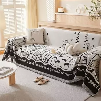 Funda Sofa Home Синель Цветы Диван Коврик Пледы Всесезонный Кемпинг Пикник Одеяло Чехол Чехол для Дивана 180x130