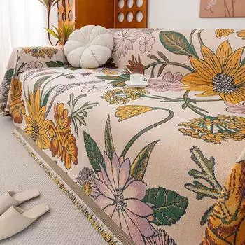 Funda Sofa Home Синель Гавайи Цветок Диван Коврик Пледы Всесезонный Кемпинг Пикник Чехол Диван Чехол 180x130