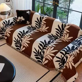 Funda Sofa Home Синель Гавайи Лист Цвет Блок Диван Коврик Пледы Всесезонный Кемпинг Пикник Диван Чехол 180x130