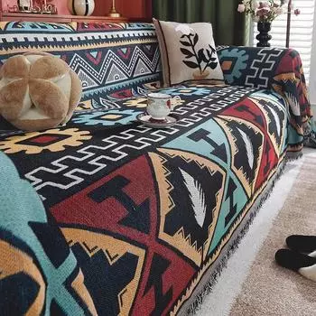 Funda Sofa Living Room Chenille Hawaii Ethnic Style Sofa Throw Blanket All Seasons Camping Picnic Sofa Cover 180x130