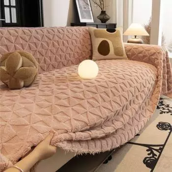 Funda Sofa Living Room Footprint Jacquard Толстый теплый диванный плед Зимний чехол Sherpa для кемпинга и пикника 180x90