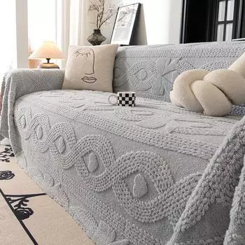 Funda Sofa Living Room Jacquard Thick warm Sofa Mat Throw Autumn Winter Sherpa Camping Picnic Sofa Cover 180x90cm