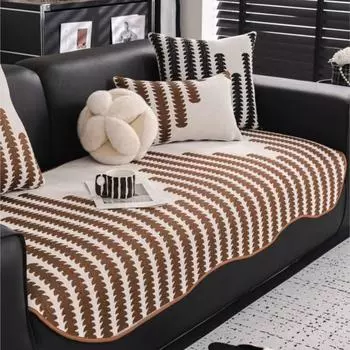 Funda Sofas Carpet Sofa Covers Mat Sectional Couch Furry Non Slip Chenille Sofa Slipcover Irregularity Cushion Carpet 70x70