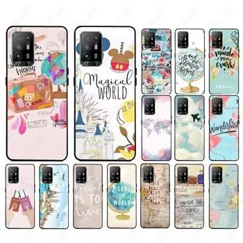 Funda travel Карта мира Планы путешествий Чехол для телефона для oppo Realme 8Pro 6PRO 6i 7pro 9i 9pro C11 C21 C25Y C25S C3 Q3S XT Чехлы Realme 6