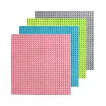Фундаментная плита блок пластина классическая совместимая 32 x 32 potch набор из 4 шт. (розовый, светло-голубой, светло-зеленый, светло-серый)