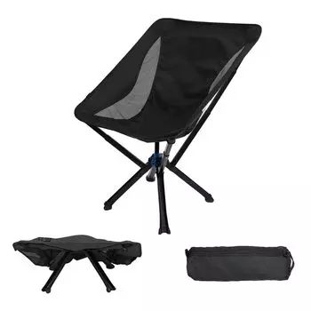 Fundango Outdoor Camping High Удобный для загрузки Спортивный Рыболовный Черный Стул, Компактный, Складной, Легкий, Стул с одним нажатием, Назад, Переноска,