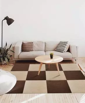 FUNHOO Joint Large Tile Stays in Washable Punch Carpet for People 40 Brown Mat, Size, Carpet, Place, Soundproof, Carpet, Pets, Anti-Slip