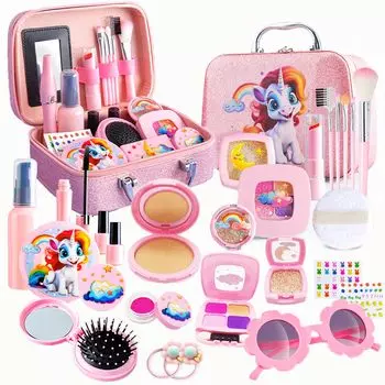 Funk Doggie 23PCS Игрушка для макияжа, бесцветная игрушка для макияжа, набор для макияжа, игрушечный комод для девочек, косметичка, ролевые игры, рождественский подарок, детский набор для макияжа