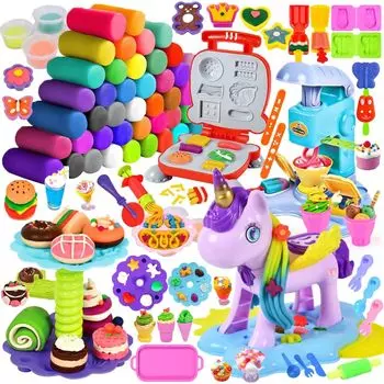 Funk Doggie Clay Пшеничная глина 72 предмета Deluxe Set DIY Игрушка из глины Подарок на день рождения Игрушка из глины для дома Искусство Поделки для детей Подарок на день рождения и