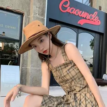 Функциональная ковбойская шляпа в стиле панк для девочек, солнцезащитный козырек в стиле ретро, рыбацкая шляпа, рыцарская шляпа M56-58cm