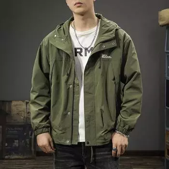 Функциональная куртка бренда Tide, повседневная куртка-комбинезон, мужская, свободного покроя, большого размера, для активного отдыха, альпинизма, спорта, с капюшоном M чёрный