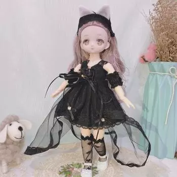 Функциональная милая компактная игровая кукла-домик, двухмерная игрушка с комическим лицом BJD для девочек, игрушка для развлечений T