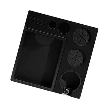 Функциональная станция темперовки эспрессо со съемным нокбоксом и нескользящим основанием Нокбокс для кофейных инструментов чёрный