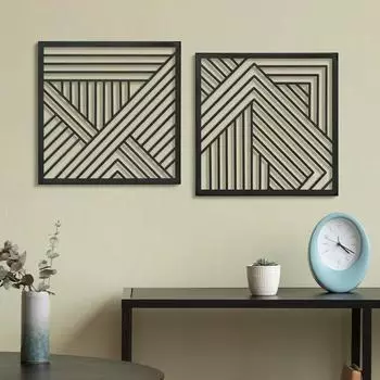 Функциональное настенное искусство из золотого металла: Декор середины века для улучшения дома. Геометрия середины века для современного дома. жёлтый