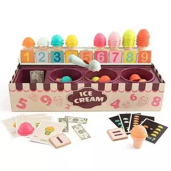 Функциональный реалистичный развивающий набор для познавательных игр для малышей, обучающий ролевым играм, набор для кукольного домика, игрушка-мороженое