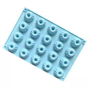 Функциональные 20-ячеечные мини-силиконовые формы для кексов Бандт, антипригарные формы для выпечки тортов, маффинов, брауни и пудингов синий