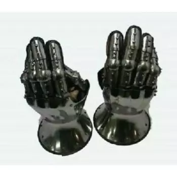 Функциональные доспехи, кожаные перчатки, стальные средневековые рыцарские рукавицы, реплика sca larp чёрный