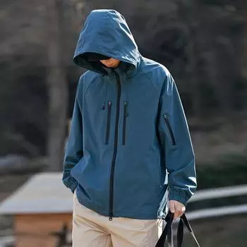 Функциональные однотонные куртки с капюшоном в стиле ретро для мужчин и женщин, весна и осень, новые ветро- и водонепроницаемые куртки для пар L