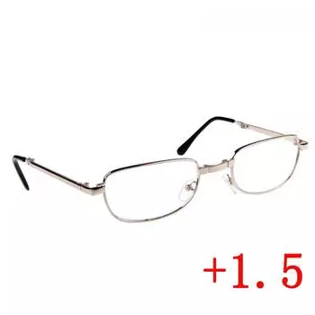 Функциональные сумки, складные очки, серебристые очки для чтения, очки для пресбиопии, портативная подвесная оправа с коробкой +1.0