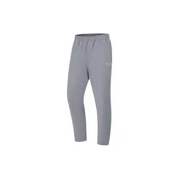 Функциональные всепогодные флисовые трикотажные спортивные брюки Li Ning с буквенным принтом, прямые штаны, мужские брюки, цвет гравийно-серый AYKT635-3 XL