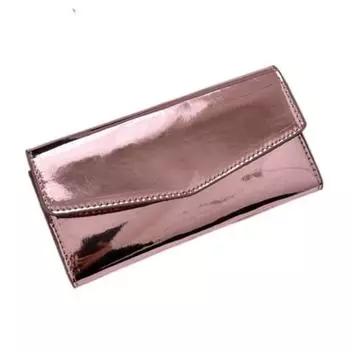 Функциональный кошелек-трифолд, длинный, из ПУ кожи, ручная сумка, повседневный клатч-конверт, вечерняя сумка для девушек розовый