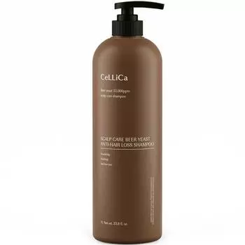 Функциональный шампунь от выпадения волос Selica для ухода за кожей головы с пивными дрожжами, 1000 мл, 1 корейский уход за волосами