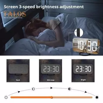 Функция памяти Электронные часы Автоматическое затемнение Светодиодный дисплей Будильник с функцией повтора Современные декоративные маленькие настольные часы A