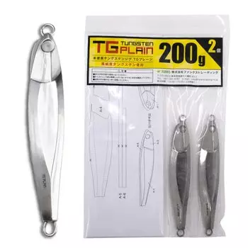 FUNKS TG Plain Tungsten Jig 200 г x 2 шт. Неокрашенный металлический Jig Solid x 2 (200г штук)
