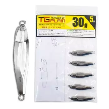 FUNKS TG Plain Tungsten Jig 30 г x 5 шт. Неокрашенный металлический Jig Solid x 5 (30г штук)
