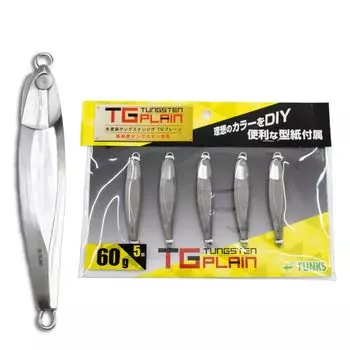 FUNKS TG Plain Tungsten Jig 60 г x 5 шт. Неокрашенный металлический Jig Solid x 5 (60г штук)