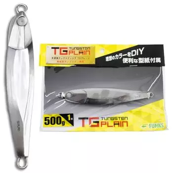 FUNKS TG Plain Tungsten Jig Неокрашенный металлический Jig Solid 500 г серебряный