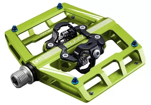 Funn Mamba Clipless Pedal Spring Двустороннее крепление SPD Подходит для горных велосипедов Набор, Механизм, Шип, Совместимость, Педаль, (MTB) (зеленый) зелёный