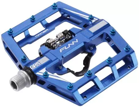 Funn Mamba Clipless Pedal Spring Single Side SPD Binding Подходит для горных велосипедов Набор, Механизм, Шип, Совместимость, Педаль, (MTB) (синий) синий
