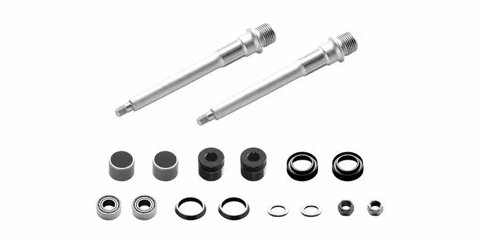Funn Mamba Pedal Axle Service 2 axles with refreshment parts Kit, серебряный