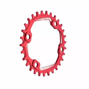 Funn Solo Narrow Wide for Unequal Pitch 4 Arms PCD for Front Single Chainring, (BCD) 96mm, (30T, Red)