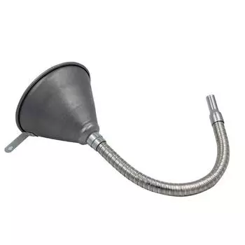 Funnel Galvanized Metal Utility Flex Tip And Screen - Use For Engine Oil Transmission Fluid Power Steering Fluid And More